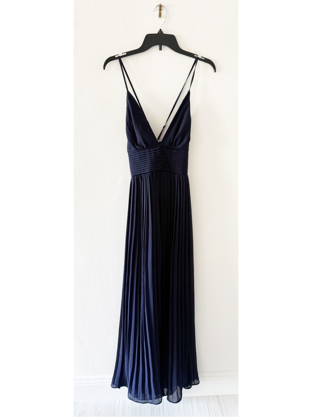 Lulus Depths of My Love Navy Blue Pleated Maxi Formal Dress Size XS - Picture 3 of 10